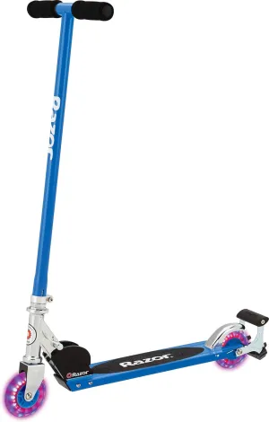 Razor S Spark Sport Kick Scooter - LED Light-Up Wheels, Full-Deck Grip Tape, Spark Bar, Lightweight Aluminum Fram, Foldable