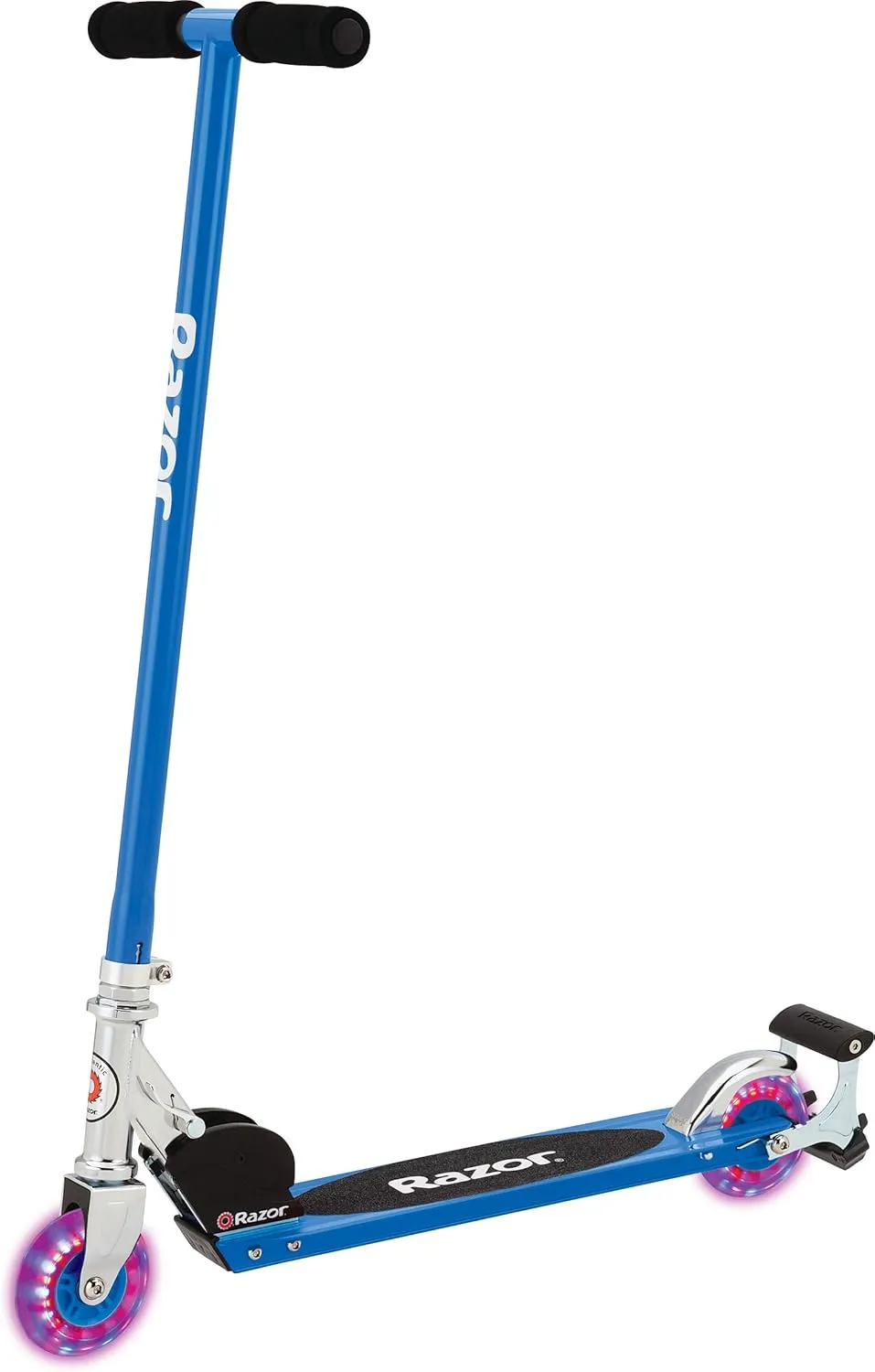 Razor S Spark Sport Kick Scooter - LED Light-Up Wheels, Full-Deck Grip Tape, Spark Bar, Lightweight Aluminum Fram, Foldable