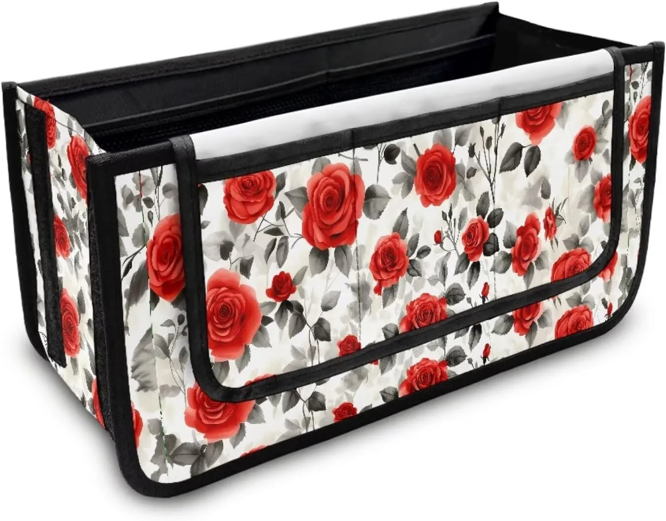 Red Rose Bag for Walker Foldable Walker Storage Bag Hand-Free Carry Storage Bag for Universal Walkers Wheelchair Basket Pouch for Elderly