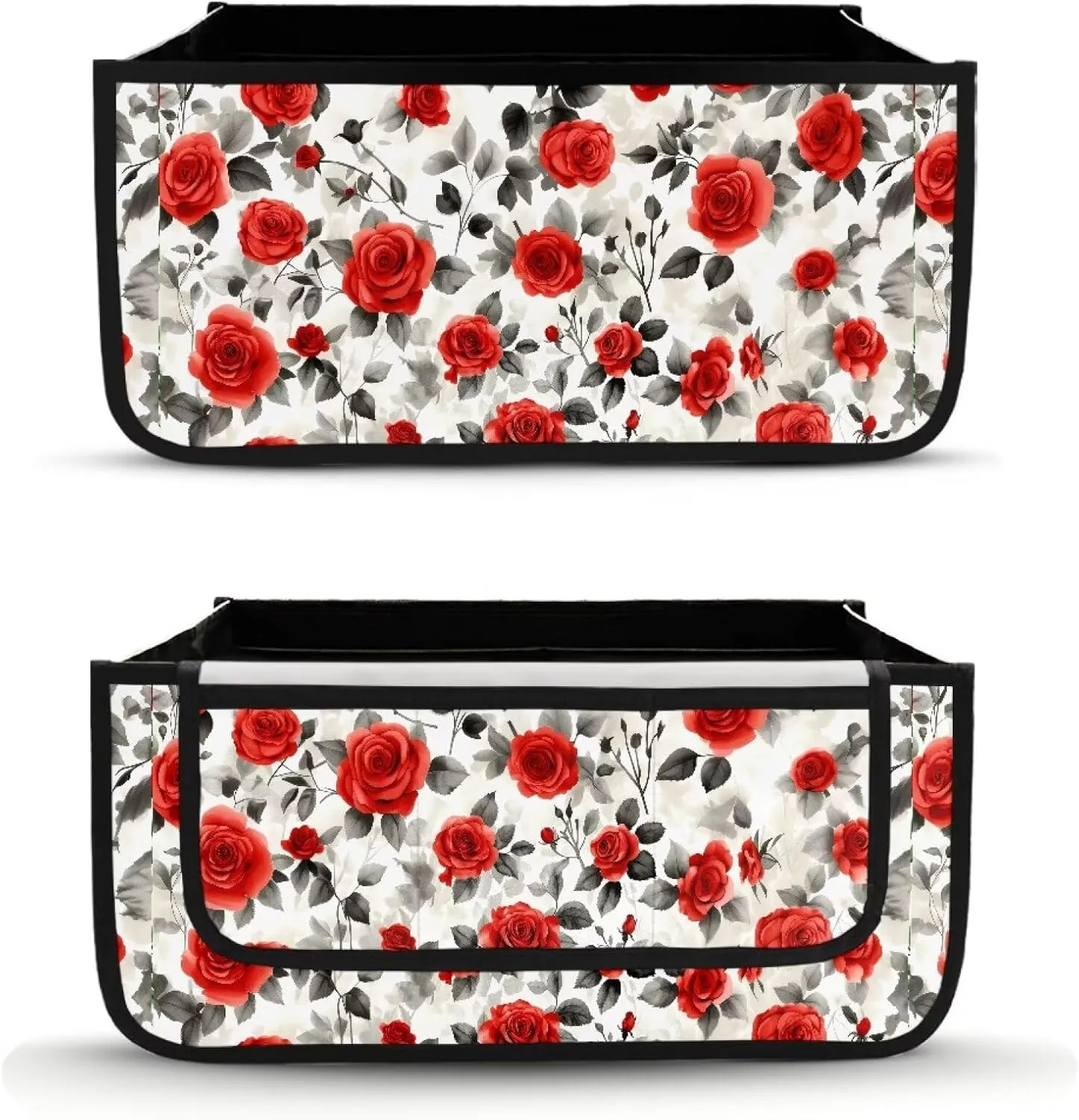 Red Rose Bag for Walker Foldable Walker Storage Bag Hand-Free Carry Storage Bag for Universal Walkers Wheelchair Basket Pouch for Elderly