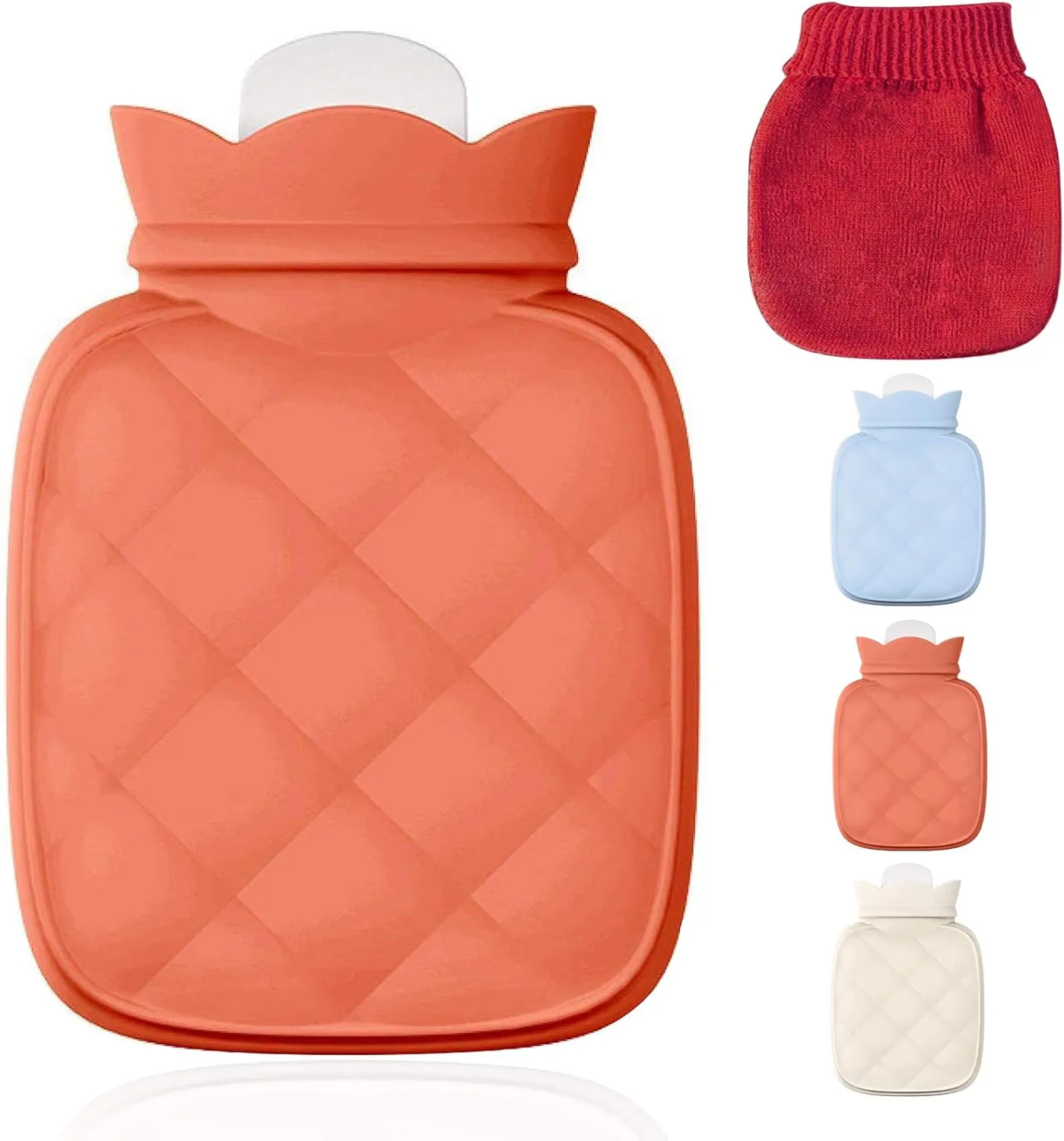 Redify Small Hot Water Bottle Bag for Hot & Cold Compress with Cover,Microwave Heating Soft Environment-Friendly Silicone for Babies Kids,Mini Hot Wate Bottle for Travel and Pain Relief,Holiday Gifts