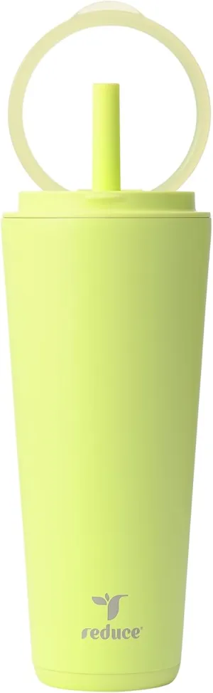 REDUCE Halo 32 oz Stainless Steel Vacuum Insulated Tumbler - Spill Proof Travel Mug with Flip Handle Lid - Keeps Drinks Cold for 32 Hrs - Dishwasher Safe - Cupholder Friendly - Mojito