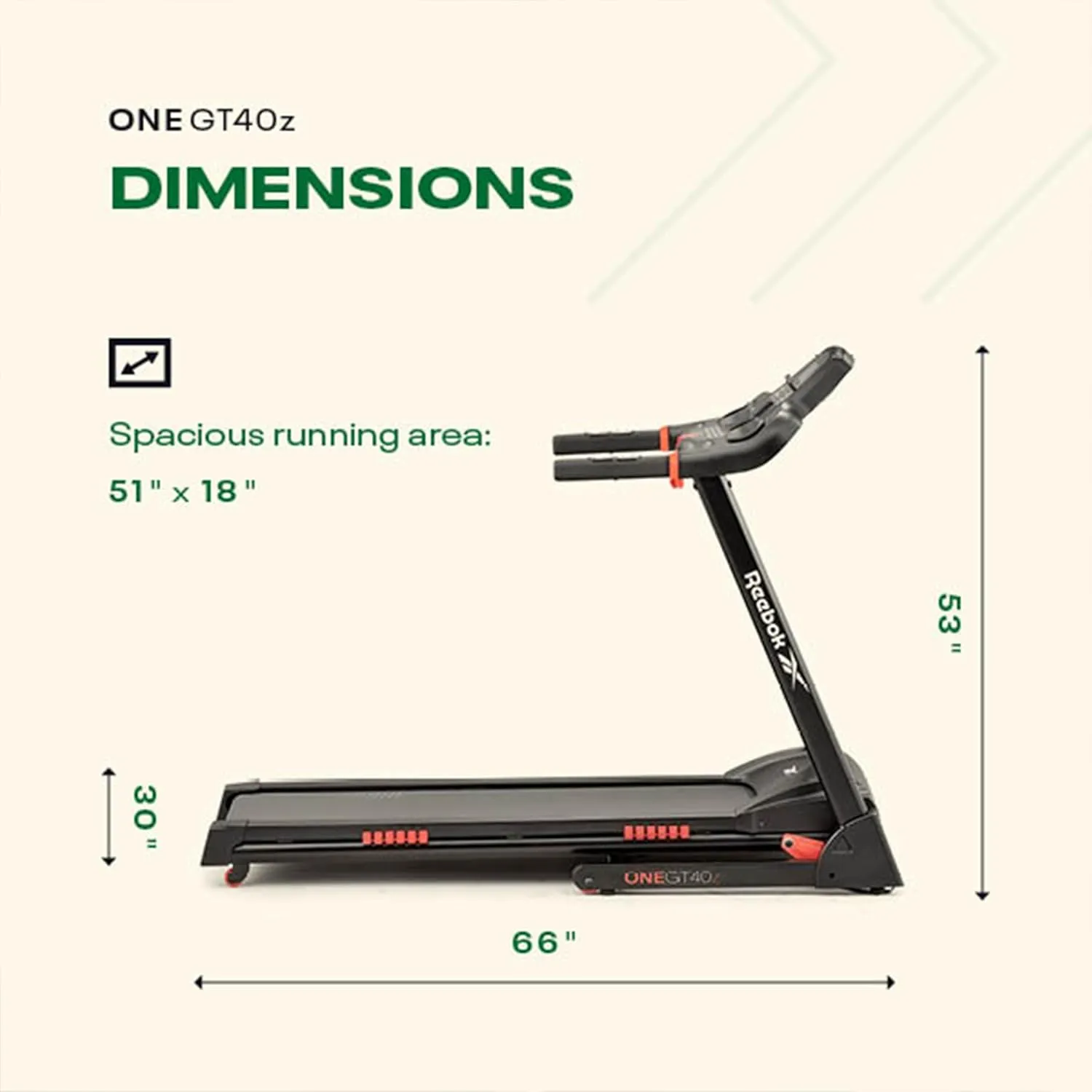 Reebok Fitness Jet 100z, Jet 300 Treadmill: Bluetooth Compatible Incline Treadmill for Home Gym Training, Foldable for Easy Storage, Hand Pulse Sensor