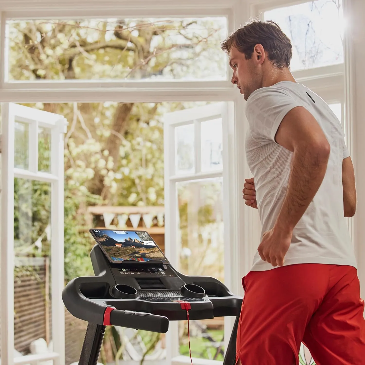 Reebok Fitness Jet 100z, Jet 300 Treadmill: Bluetooth Compatible Incline Treadmill for Home Gym Training, Foldable for Easy Storage, Hand Pulse Sensor