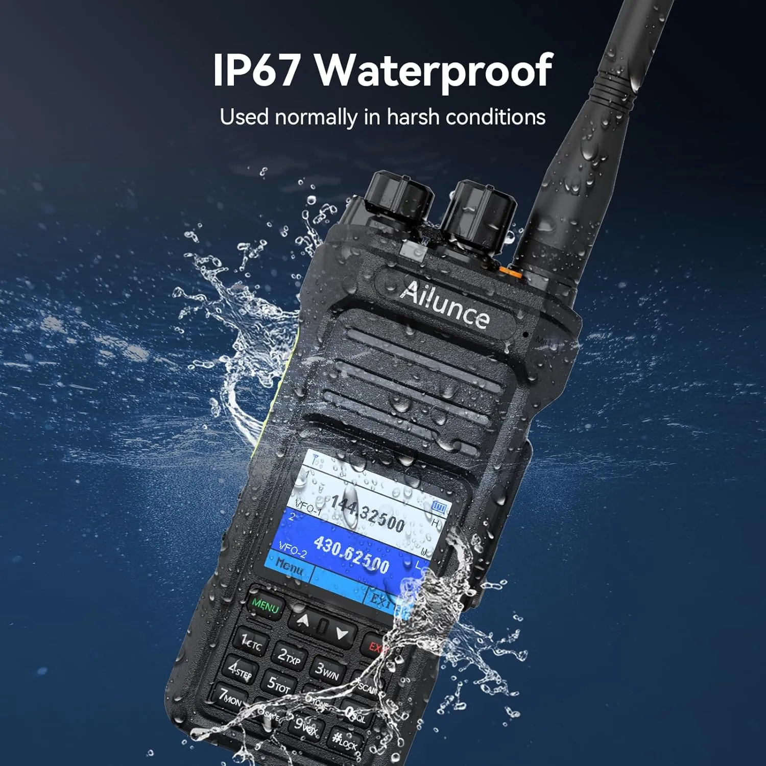 Retevis Ailunce HA1UV Handheld Ham Radio, Dual Band Radio with SMA-F Antenna, USB-C Charging, 2800mAh, IP67 Waterproof, Sub-PTT, NOAA, Long Range Walkie Talkies for Amateur(1 Pack)