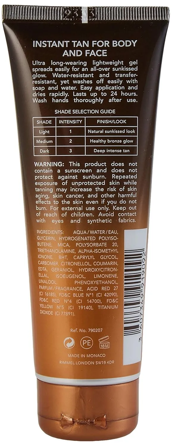 Rimmel Sunshimmer Water Resistant Instant Tan Wash Off Shimmer - Medium