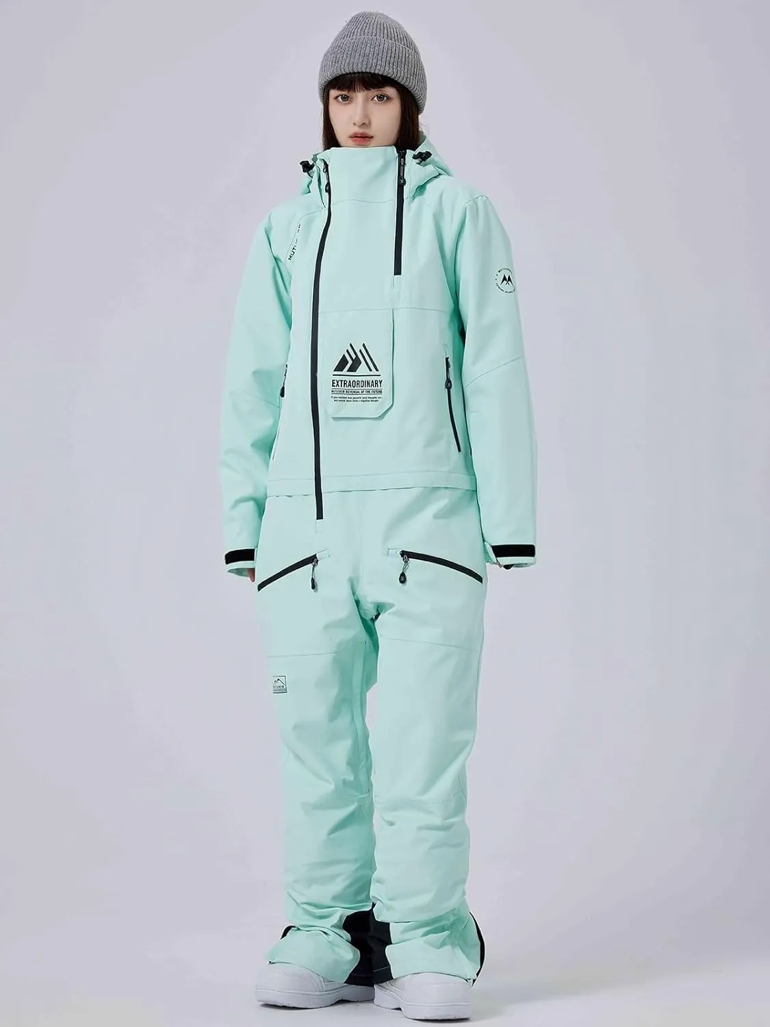 RIUIYELE Womens Mens One Pieces Ski Suits Jumpsuits Insulated Waterproof Snowsuits Winter Outdoor Snowboard Coveralls