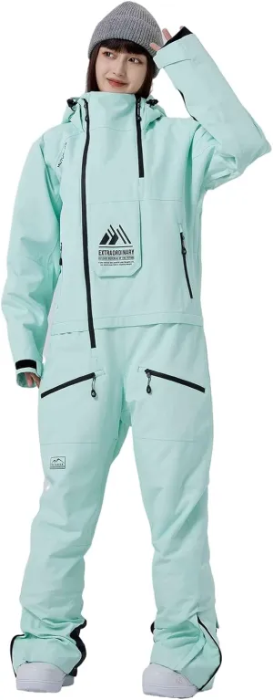 RIUIYELE Womens Mens One Pieces Ski Suits Jumpsuits Insulated Waterproof Snowsuits Winter Outdoor Snowboard Coveralls