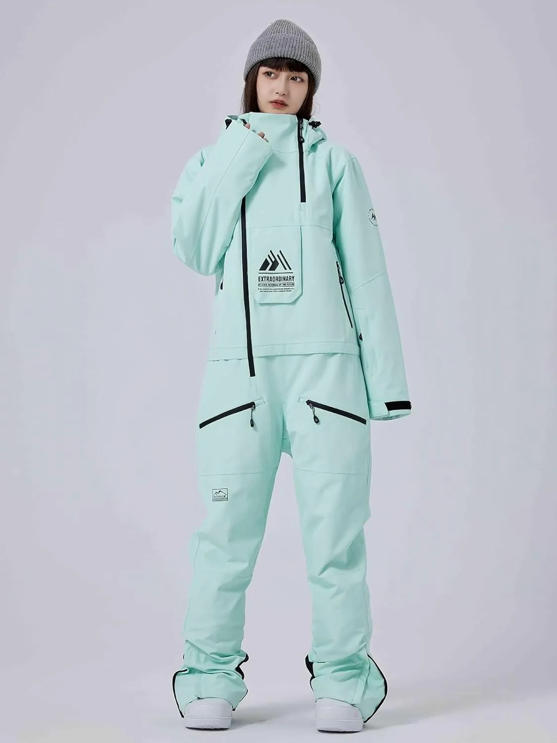 RIUIYELE Womens Mens One Pieces Ski Suits Jumpsuits Insulated Waterproof Snowsuits Winter Outdoor Snowboard Coveralls