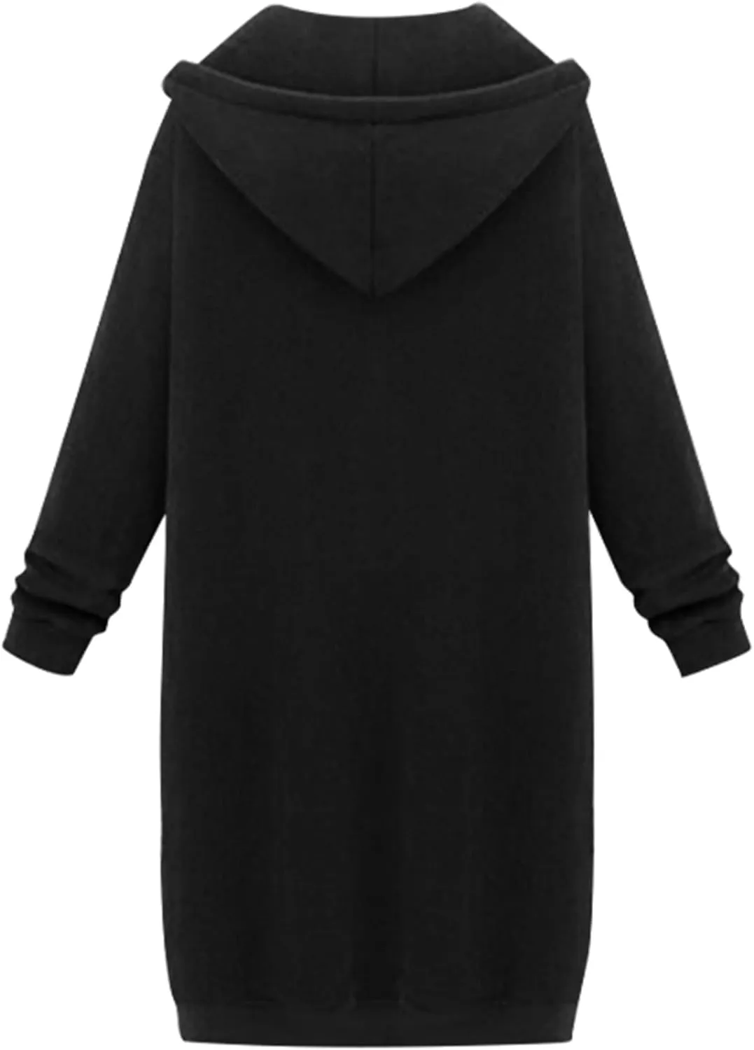 RMCMS Womens Casual Pockets Zip Up Hoodies Tunic Sweatshirt Long Hoodie Jacket Coat Hooded Outwear
