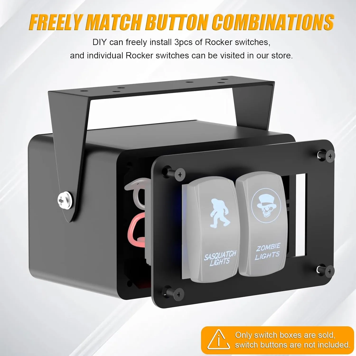 Rocker/Toggle Switch Box - 3 Gang Switches Installation housing for Pickup Truck Car UTV Off Road Marine…