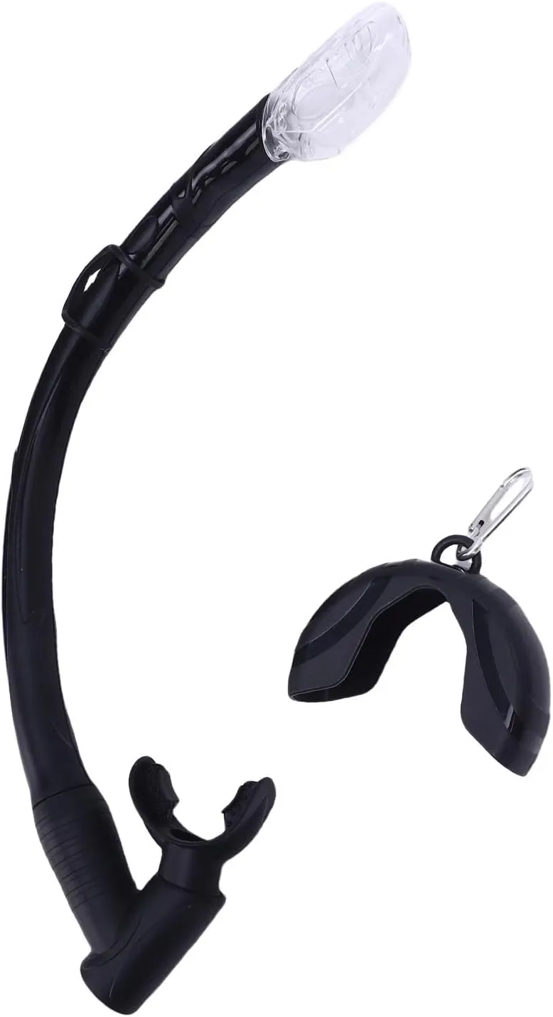 Roll Up Snorkel, Portable Silicone Folding Freediving Snorkel Tube 2 in 1 for Freediving