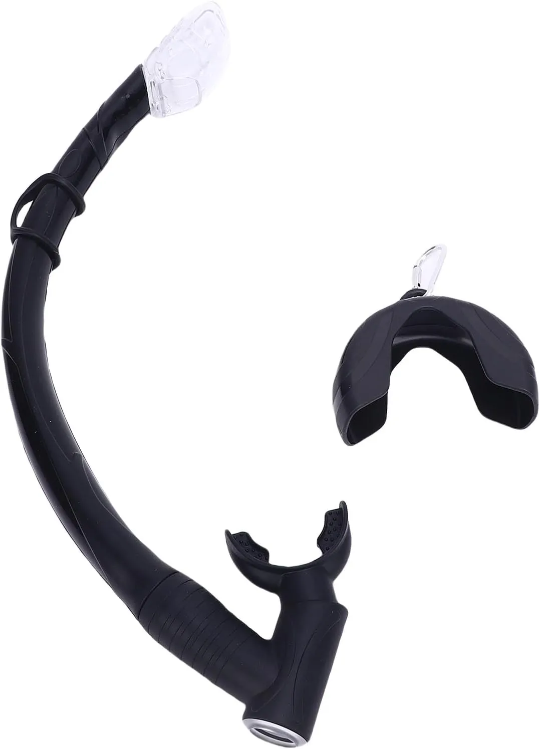 Roll Up Snorkel, Portable Silicone Folding Freediving Snorkel Tube 2 in 1 for Freediving
