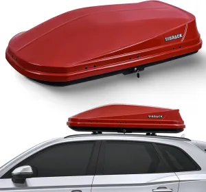 Rooftop Cargo Carrier Box, Large Hard Shell Roof Rack Cargo Carrier with Security Keys, Waterproof Rooftop Cargo Box, 62 (L) x 31 (W) x 15(H) Inches, 14 Cubic Feet (Red)