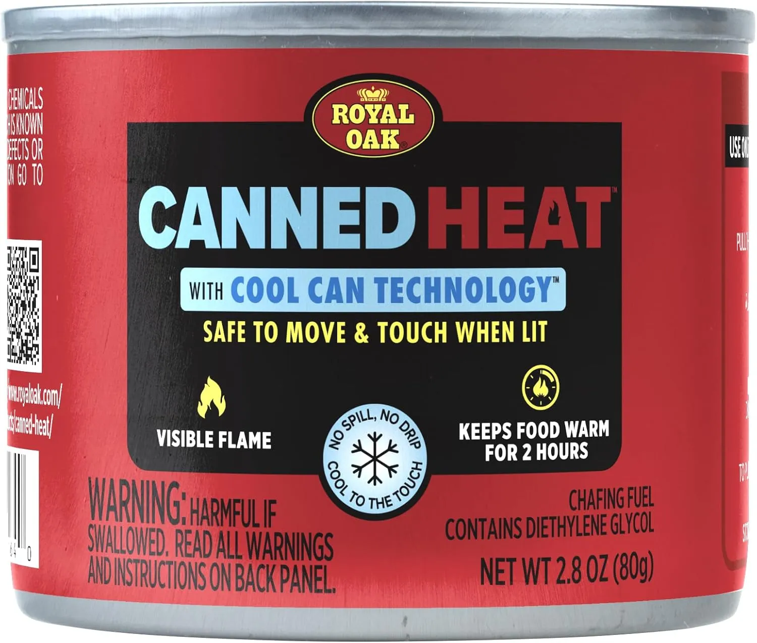 Royal Oak Canned Heat 12/2 Hour Fuel, Easy Open, Resealable, Non-Drip, for Food, Chafing Dishes, Buffet Burners, Parties, Weddings, BBQs, Small, RED