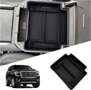 Ruiya Center Console Organizer for 2021-2023 GMC Yukon Accessories,for Chevy Suburban 2021-2023 Console Organizer Tray Compatible with 2021 2022 2023 Chevy Tahoe(Does Not Fit for Sliding Console)