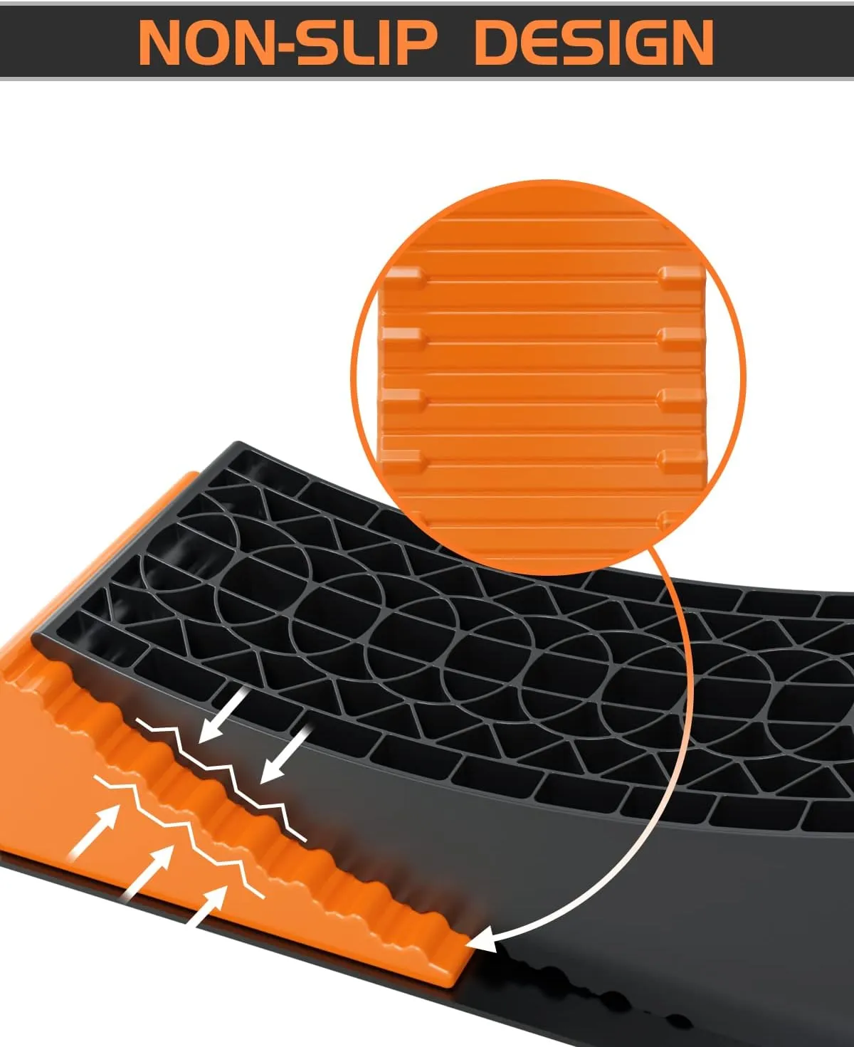 RV Leveling Blocks Ramp Kit, 2 Packs Camper Leveler System for Travel with Two Chocks, 2 Anti-Slip Mats, 1T Bubble Level and Carry Bag, Up to 35000 LBS, Easier & Faster to Level Camper-Orange