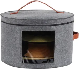 Samplife Hat Box,Hat Storage Box,Stackable Round Brim Hats Organizer Bag Container for Closet,Travel Hat Boxes for Women, Cowboy Hat Organizer, FoldableTravel Cap Boxes (01-Grey, 16.5" D x 10.5" H)