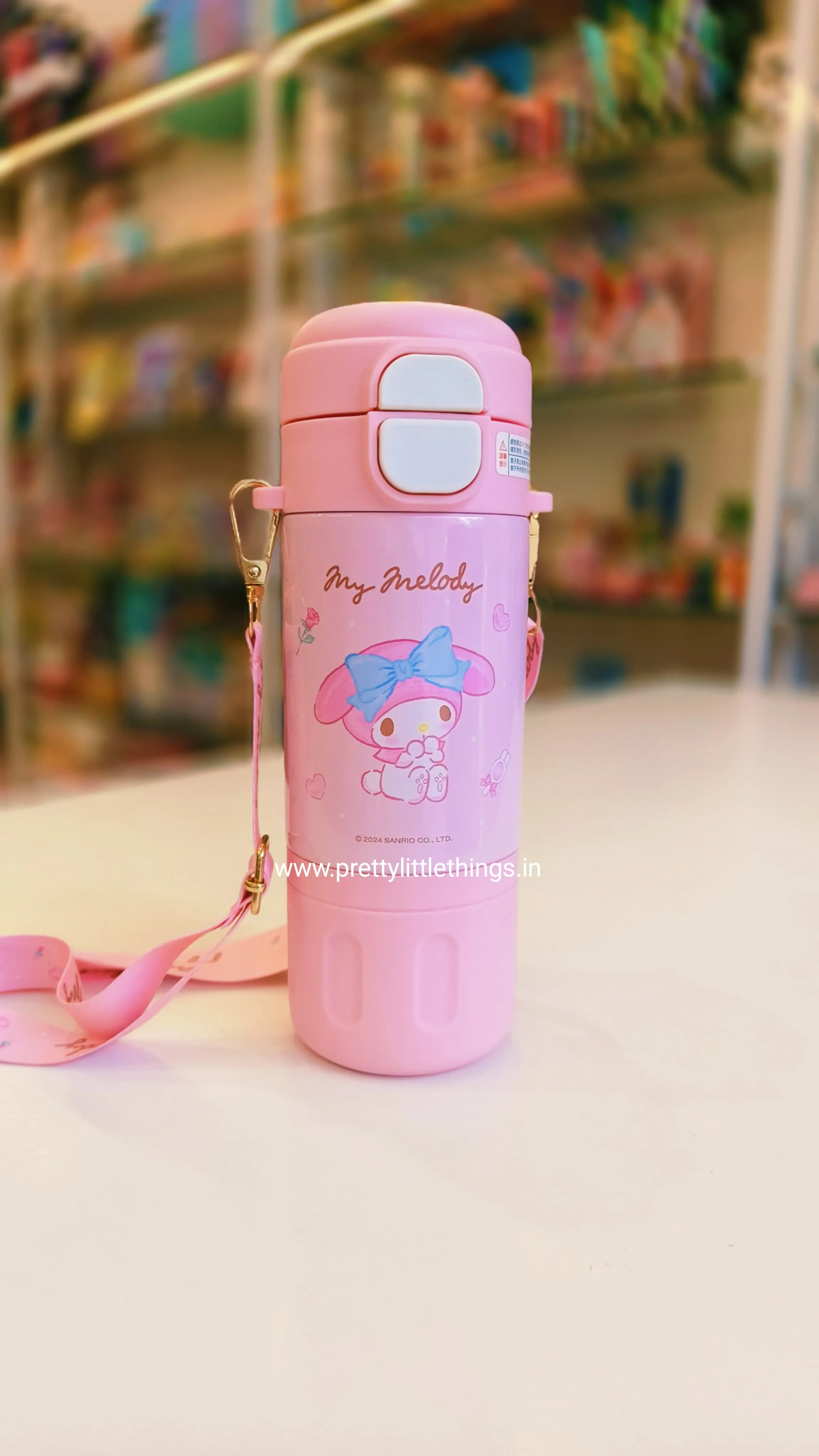 Sanrio Dual Sipper Insulated Water Bottles (With Strap)