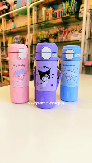 Sanrio Dual Sipper Insulated Water Bottles (With Strap)