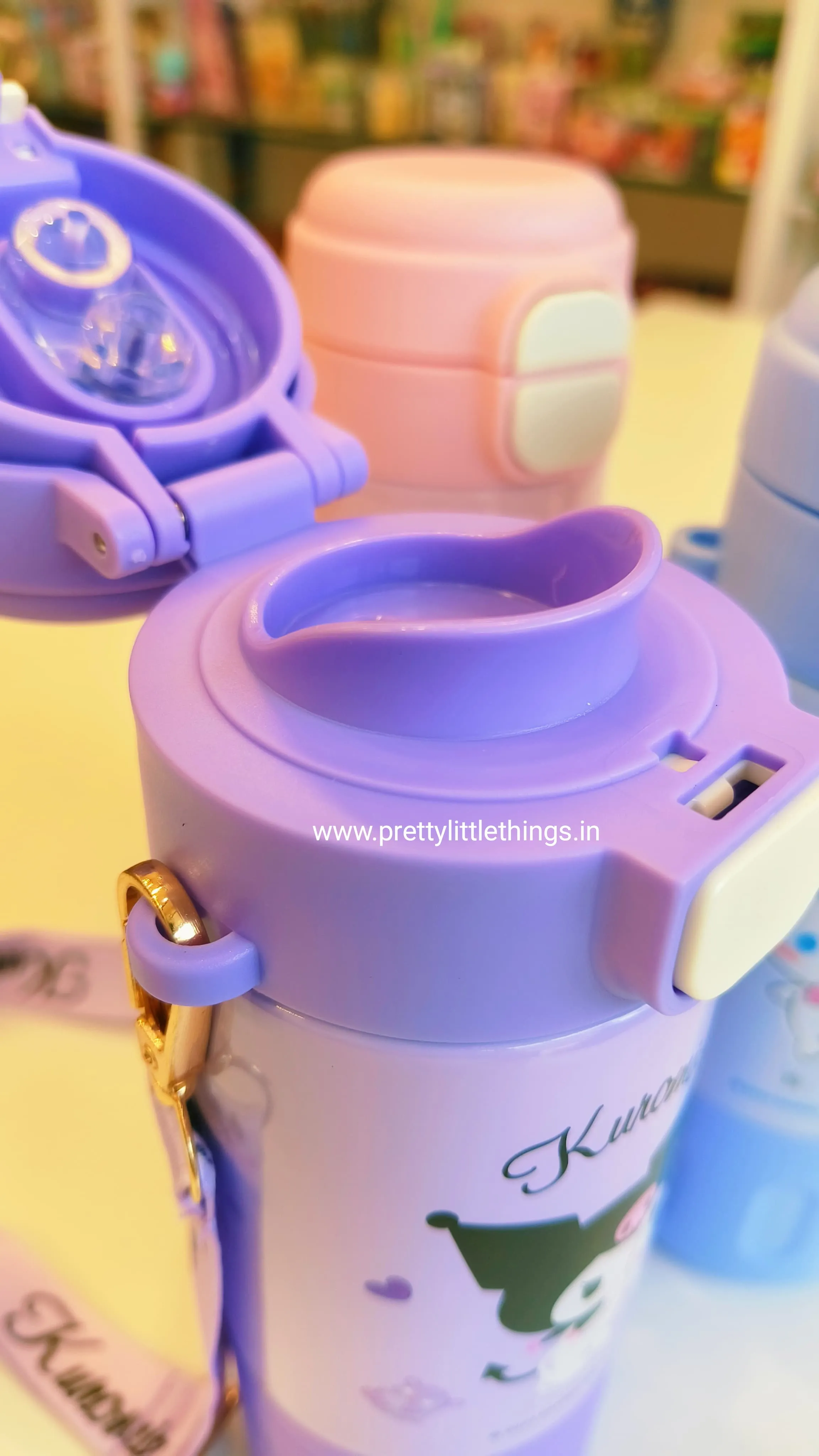 Sanrio Dual Sipper Insulated Water Bottles (With Strap)