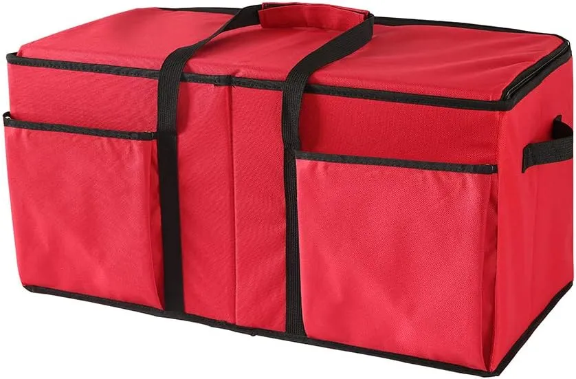 Sattiyrch Christmas Ornament Storage Box with Dual Zipper Closure - Box Contributes Slots for 128 Holiday Ornaments 3-Inch