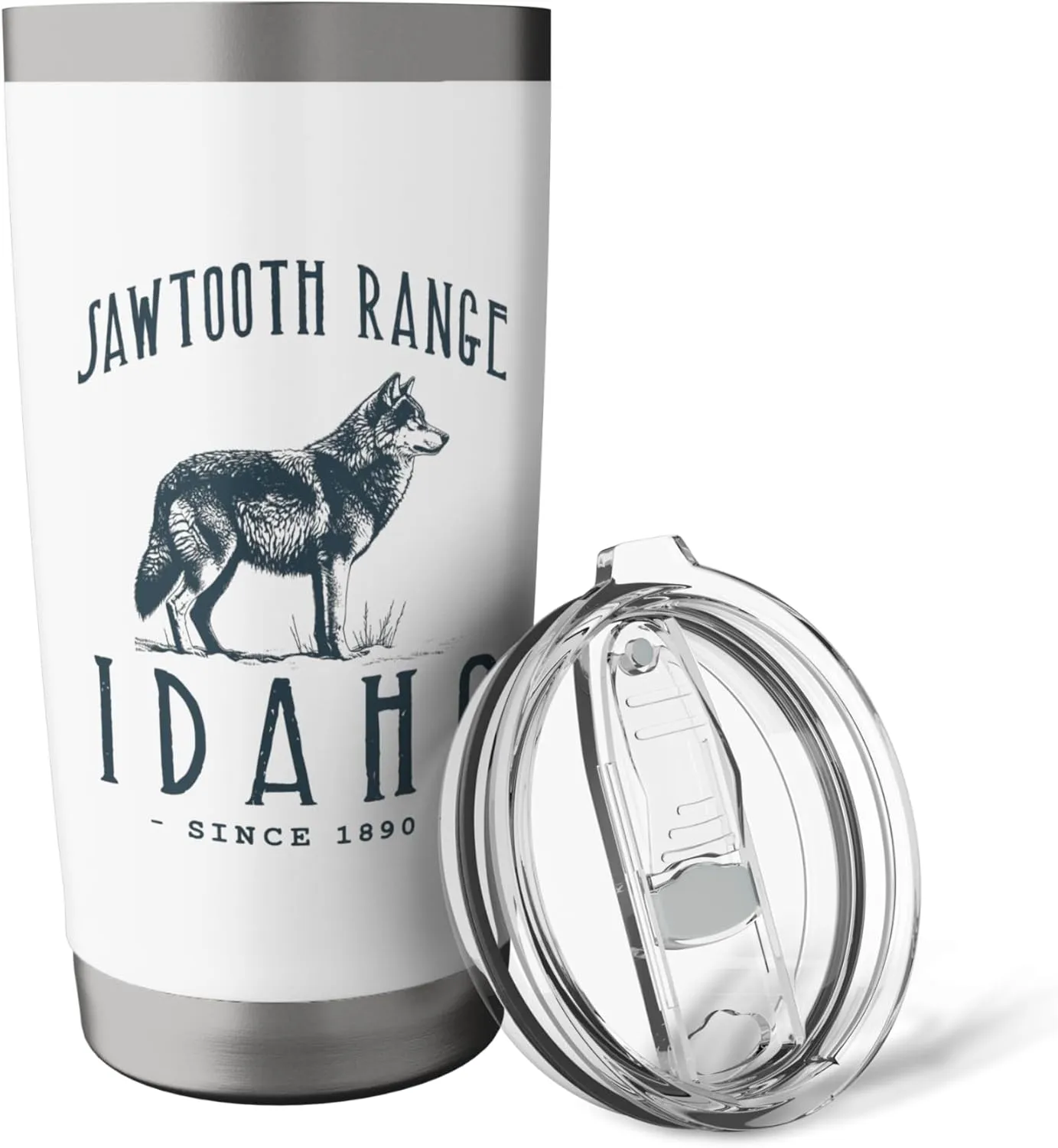 SAWTOOTH RANGE. WOLF OUTDOOR WILDLIFE Stainless Steel Insulated Tumbler