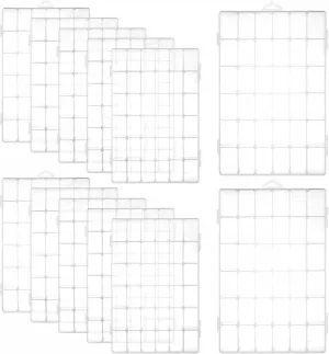 Sawysine 12 Pack Modern Plastic Storage Box with 36 Removable Dividers, 10.75 x 6.93 x 1.73 Inches, Transparent, Waterproof, Fishing Tackle Organizer Box