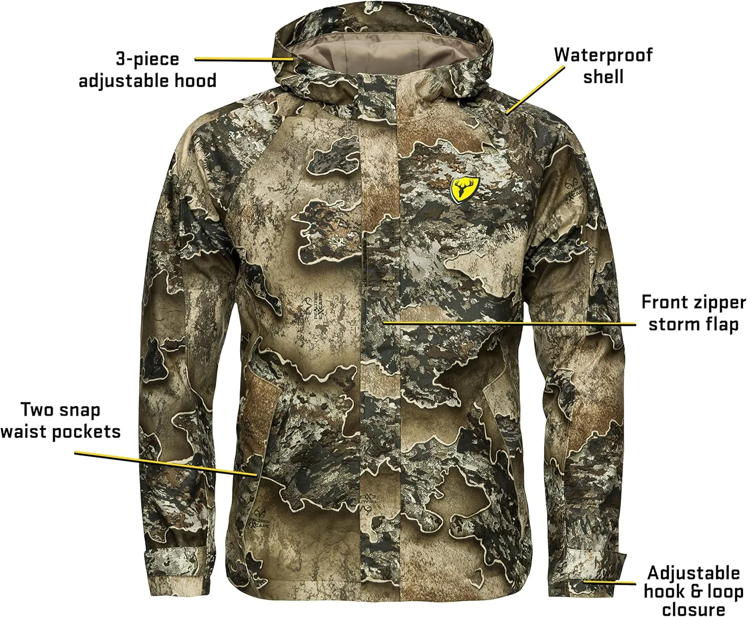 SCENTBLOCKER Drencher Men's Lightweight Breathable Waterproof Camo Rain Jacket