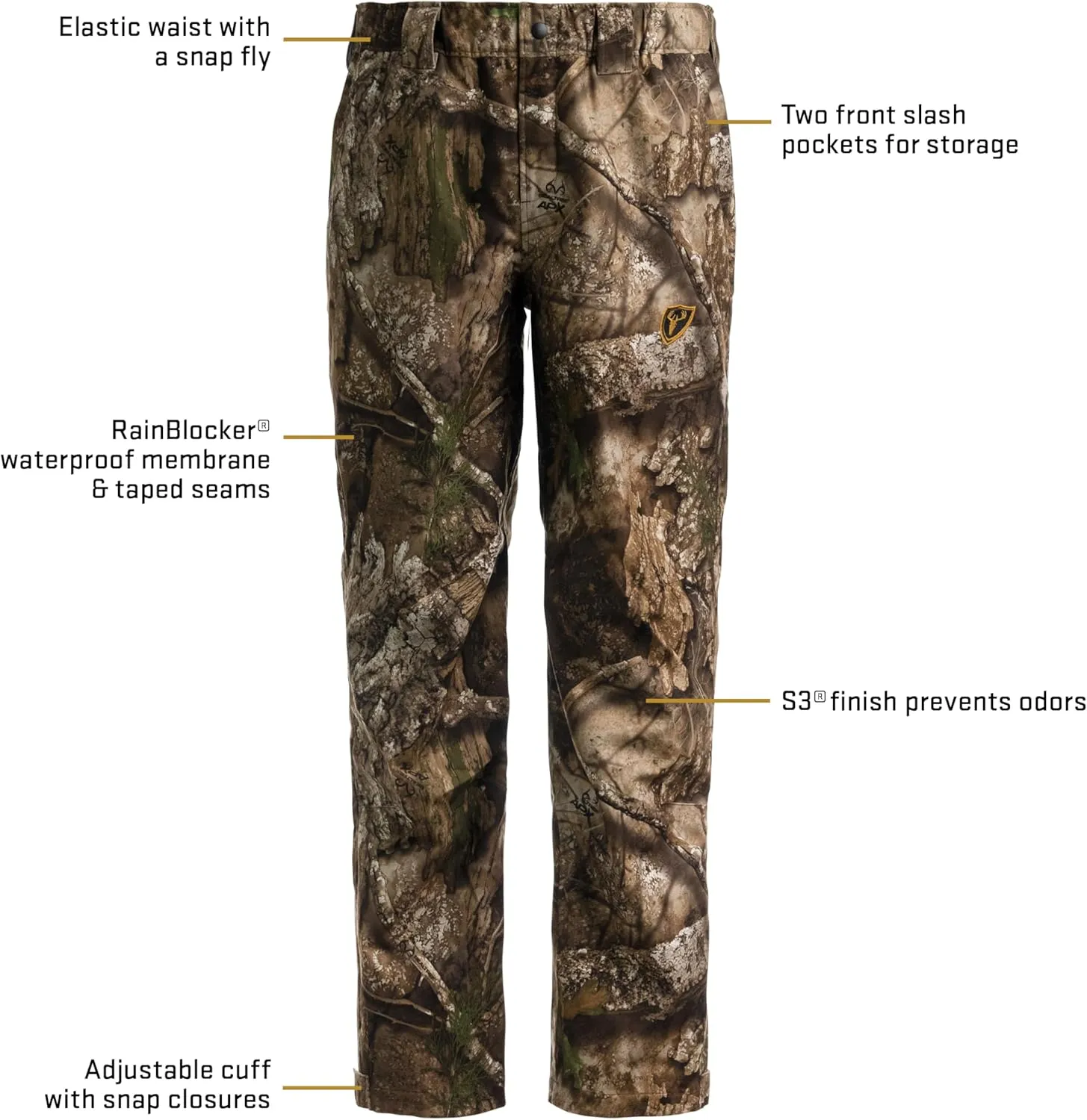 SCENTBLOCKER Men's Drencher Lightweight Breathable Waterproof Camo Rain Pants