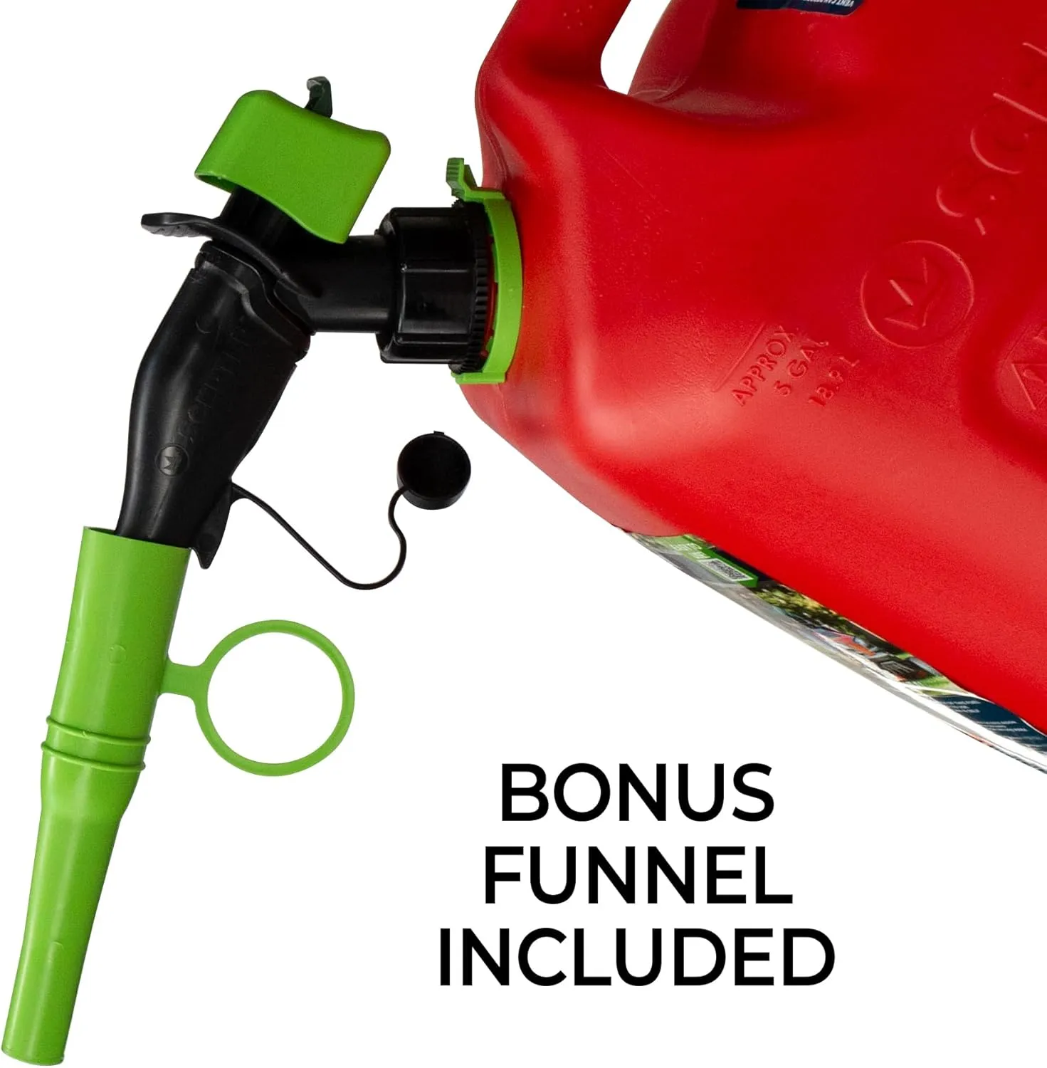 Scepter FSCG552 Fuel Container with Spill Proof SmartControl Spout with Bonus Spout Extender, Rear Handle Red Gas Can, 5 Gallon