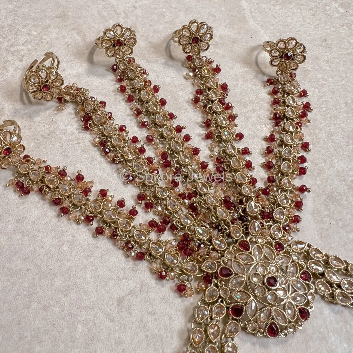 Seema Hand Harness - Maroon