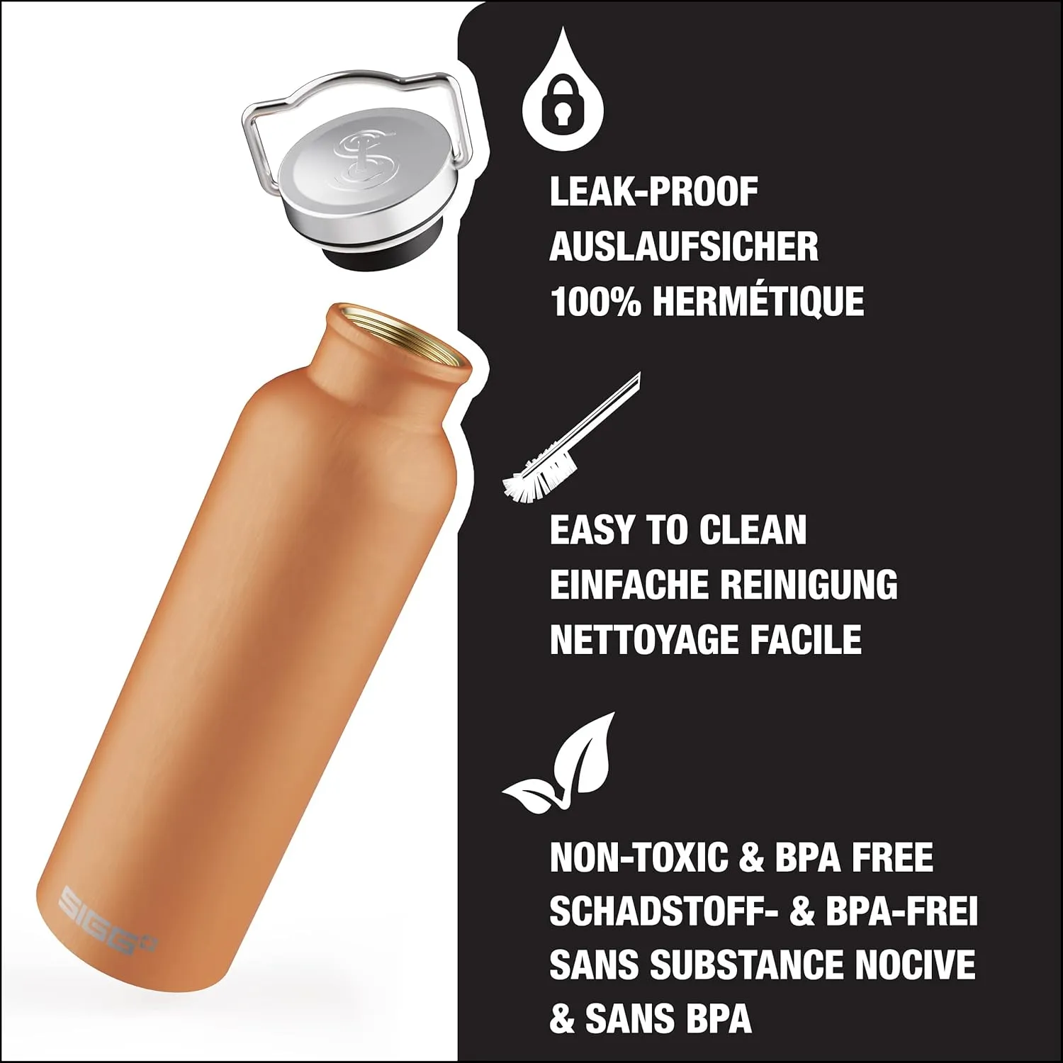 SIGG - Aluminum Water Bottle Original - Made in Switzerland - Lightweight - BPA-free - for Carbonated Drinks 17 / 25 Oz