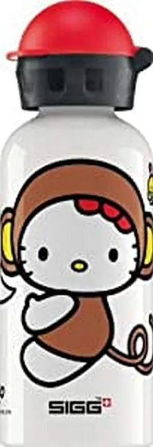 SIGG Hello Kitty Monkey Water Bottle, White, 0.4-Liter