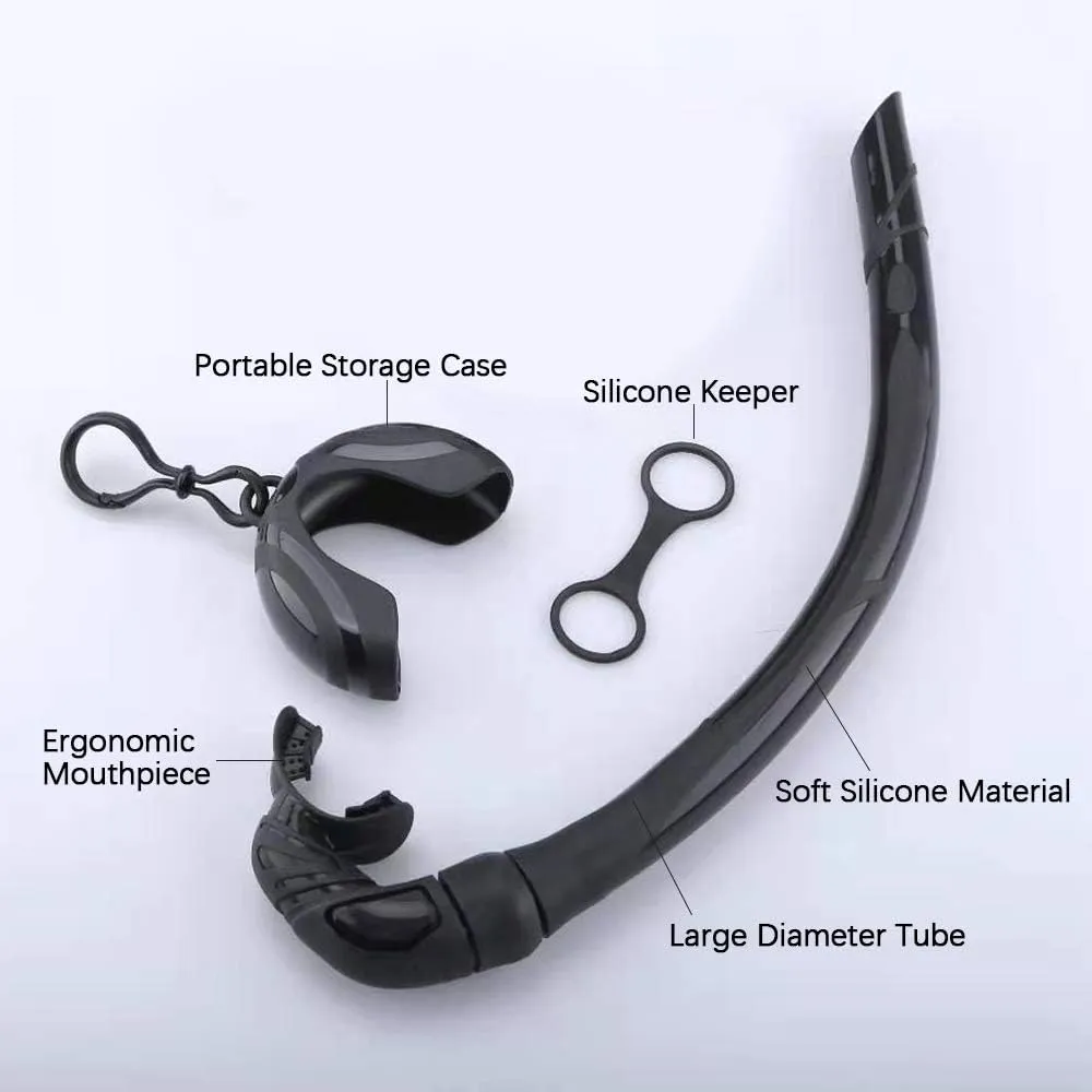 Silicone Foldable Snorkel with Compact Storage Case Women Men Roll Up Snorkel Wet Breathing Tube for Snorkeling