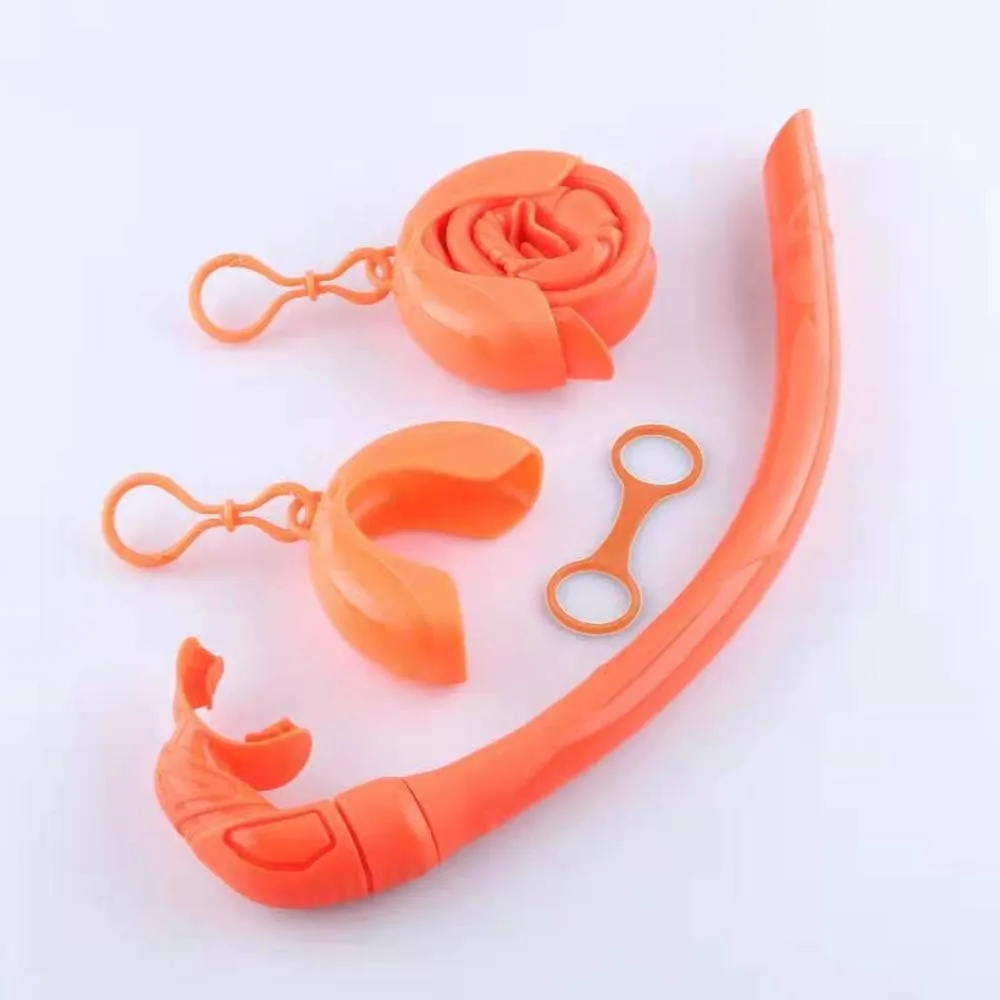 Silicone Foldable Snorkel with Compact Storage Case Women Men Roll Up Snorkel Wet Breathing Tube for Snorkeling