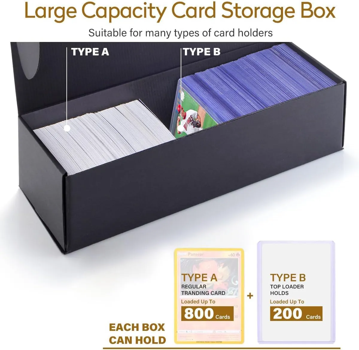 Silph PLC Trading Card Storage Box-[12 Pack], Baseball Hobby Card Holder Case for Sports Cards, Top Loader Storage Box for 800 Cards, 200 Top Loaders, and 50 One Touch