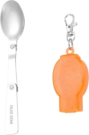 Silverware Set, 1/4/6/8/10/12 Pcs 304 Stainless Steel Spoon Foldable Storage Camping Tableware Creative Outdoor Travel Portable Spoon, Home Flatware Set(Orange,10 Pieces)
