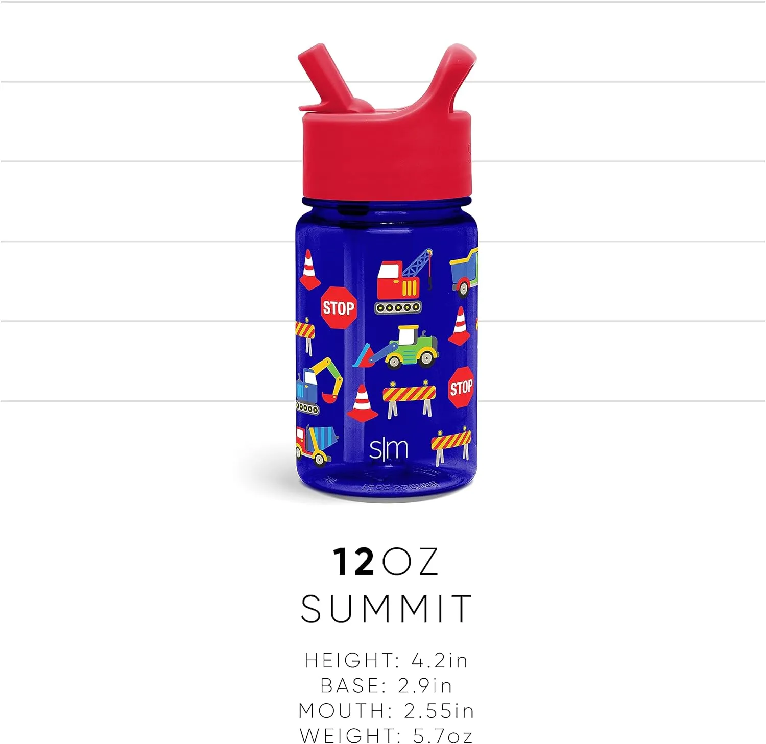 Simple Modern Disney Cars Kids Water Bottle Plastic BPA-Free Tritan Cup with Leak Proof Straw Lid | Reusable and Durable for Toddlers, Boys | Summit Collection | 12oz, Cars Ka-chow