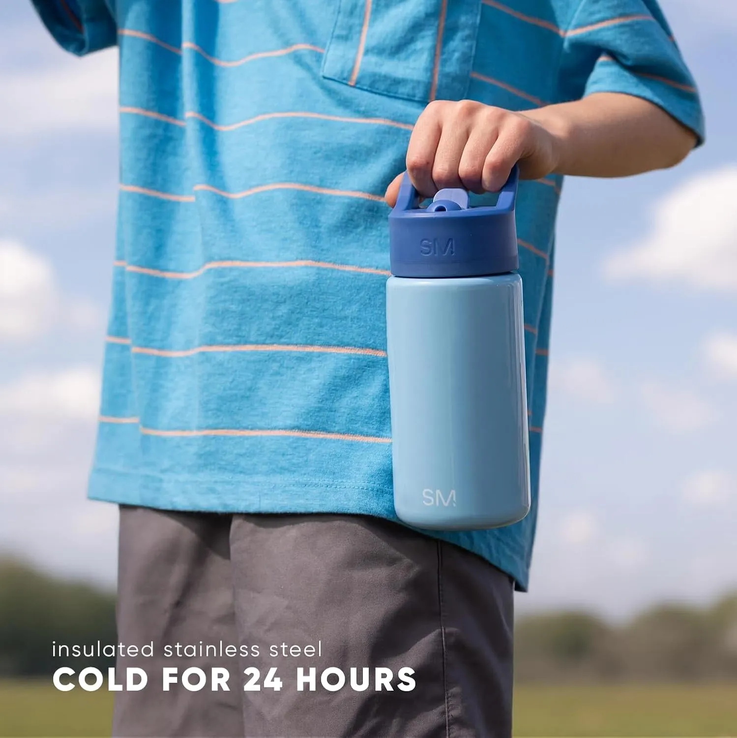 Simple Modern Kids Summit Water Bottle with Straw Lid | 14oz Stainless Steel Cup Insulated Tumbler for Toddlers, School | Dog Days