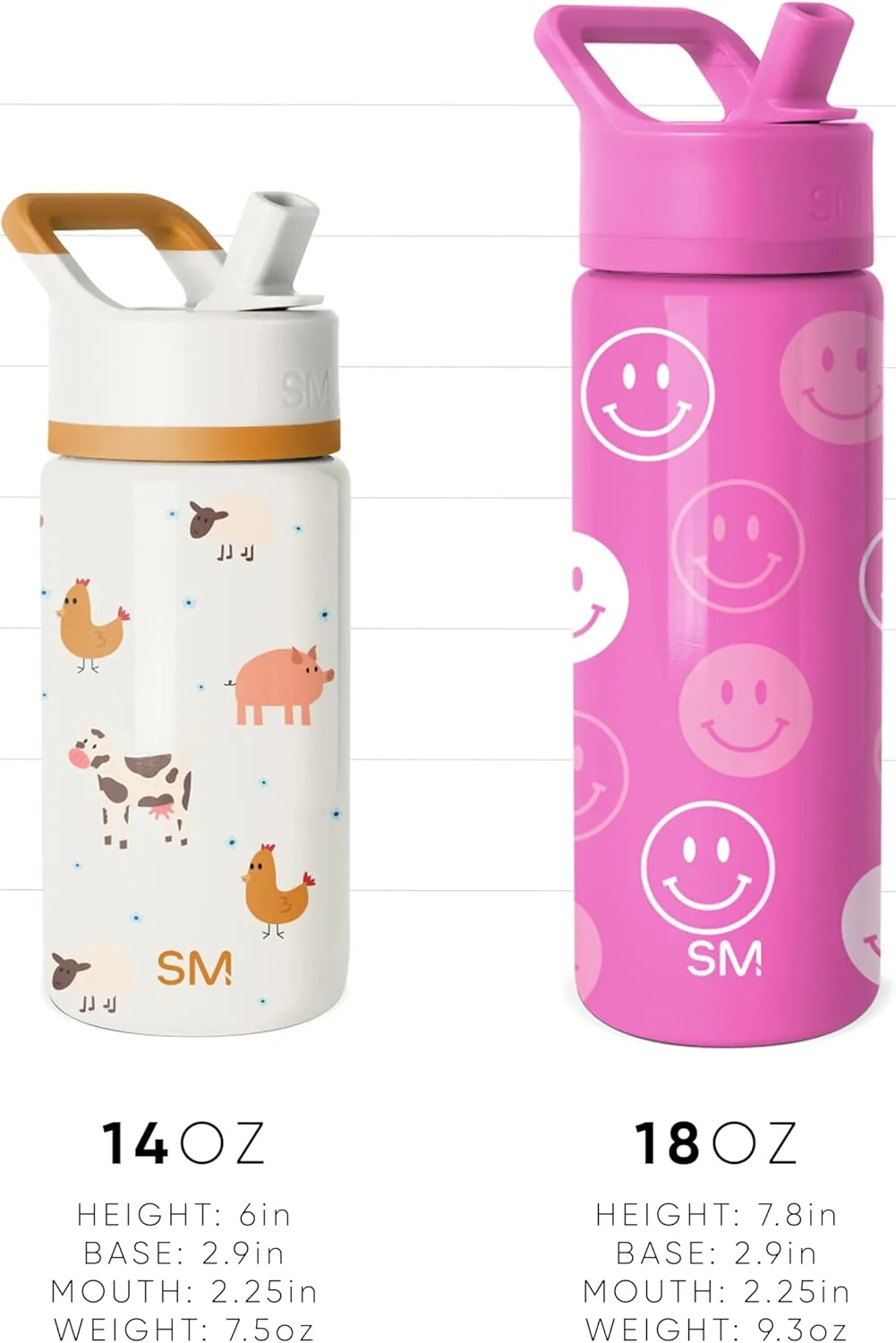 Simple Modern Kids Summit Water Bottle with Straw Lid | 14oz Stainless Steel Cup Insulated Tumbler for Toddlers, School | Dog Days