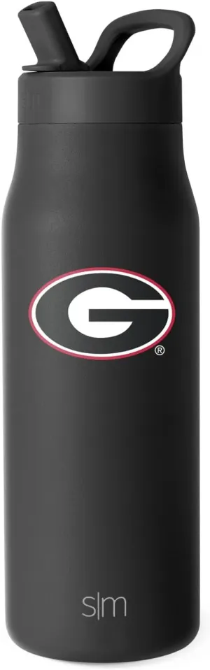 Simple Modern Officially Licensed Collegiate Georgia Bulldogs Water Bottle with Straw Lid | NCAA Insulated Stainless Steel Travel Thermos | Leak Proof | Mesa Collection | University of Georgia