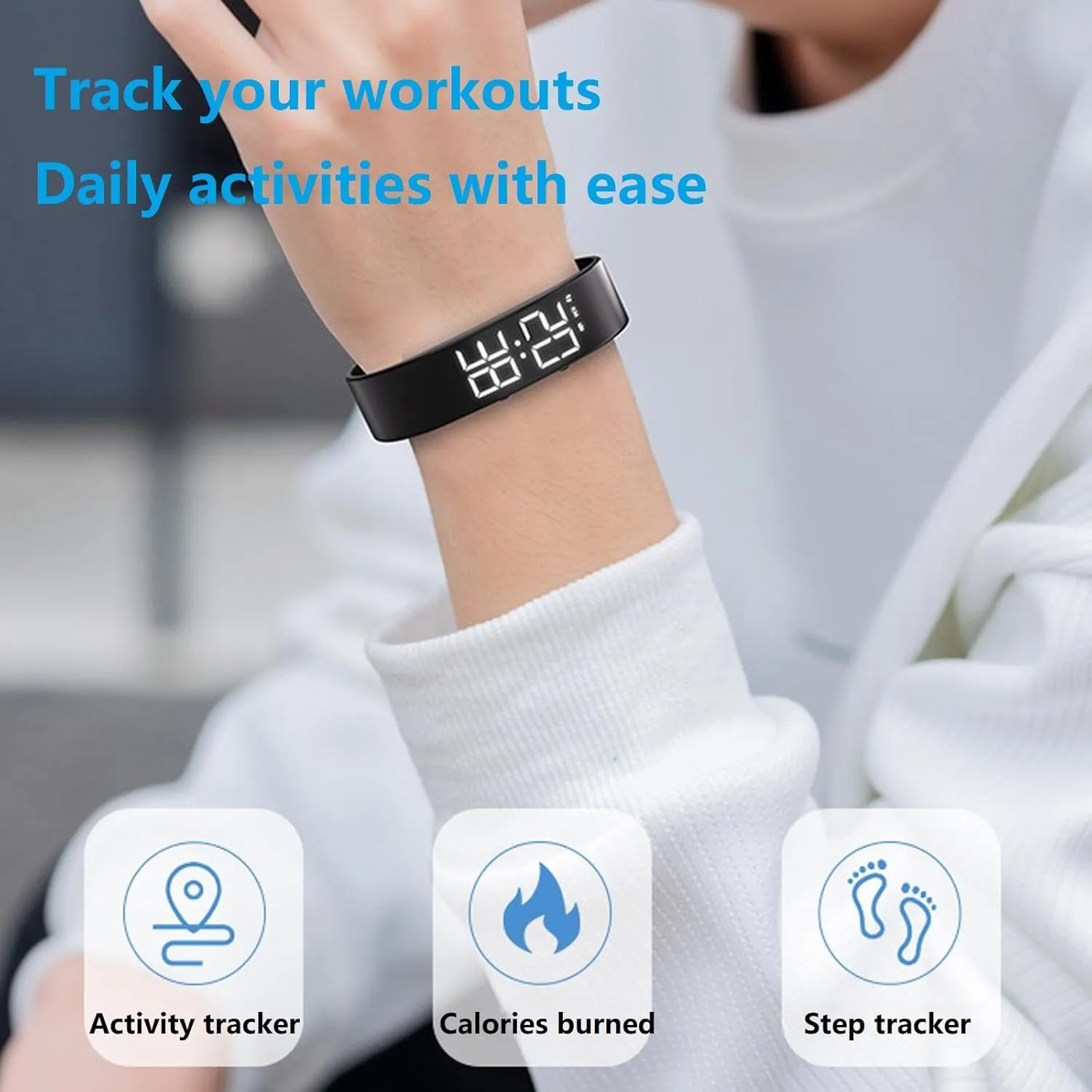 Smart Watch for Men Women Digital Watch Fitness Tracker Band Sleep Monitor Activity Tracker Calorie Distance Step Counter Vibrating Alarm Clock Waterproof LED Backlight USB Charging NO APP