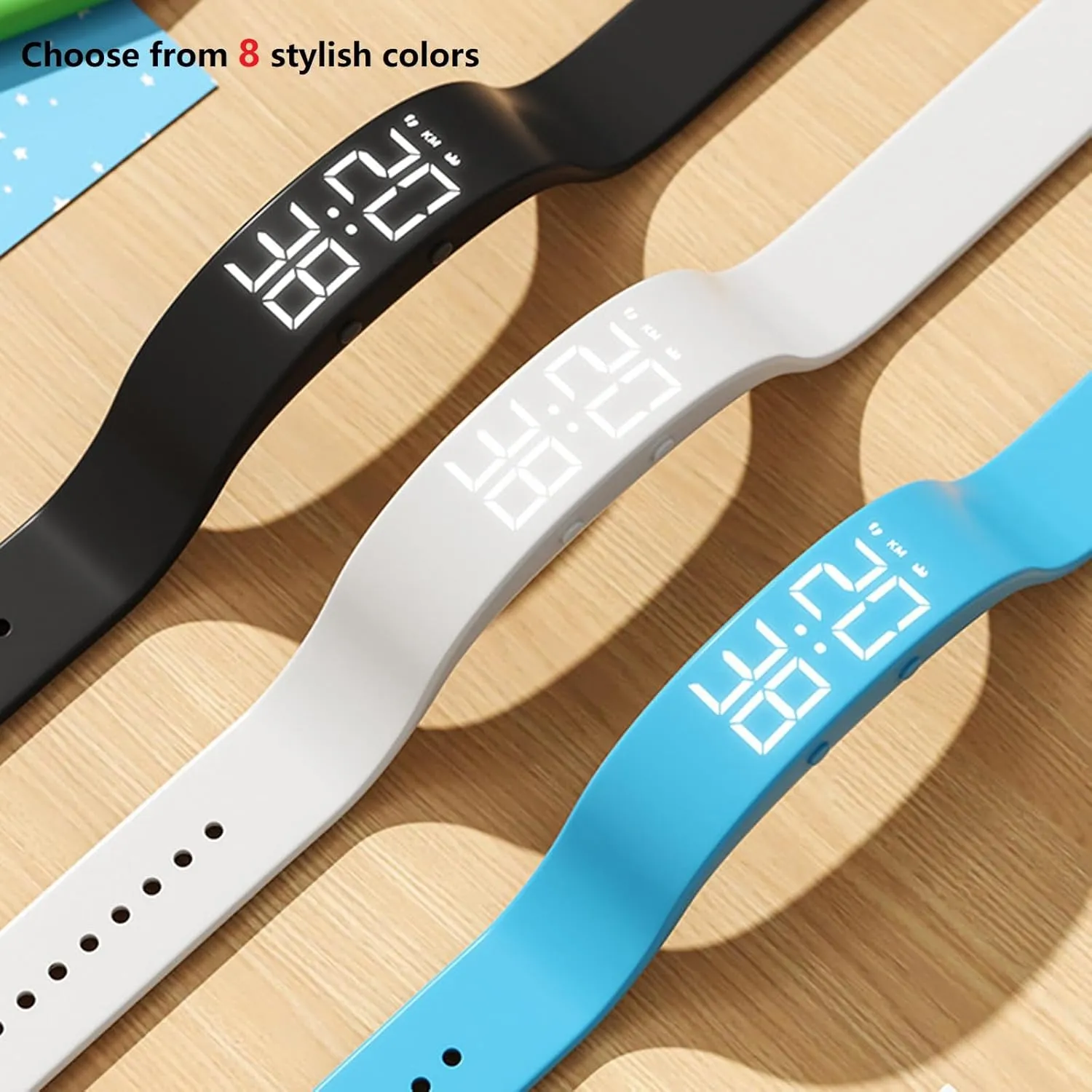 Smart Watch for Men Women Digital Watch Fitness Tracker Band Sleep Monitor Activity Tracker Calorie Distance Step Counter Vibrating Alarm Clock Waterproof LED Backlight USB Charging NO APP