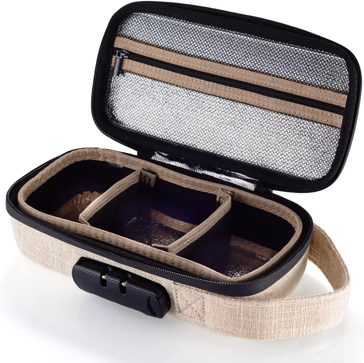 Smell Proof Bag | Smell Proof Stash Box with Combination Lock | Portable Travel Storage Case for Your Accessories | Gift for Men/Women (Small)