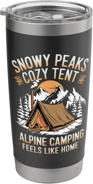 Snowy Peaks Cozy Tents Alpine Camping Stainless Steel Insulated Tumbler