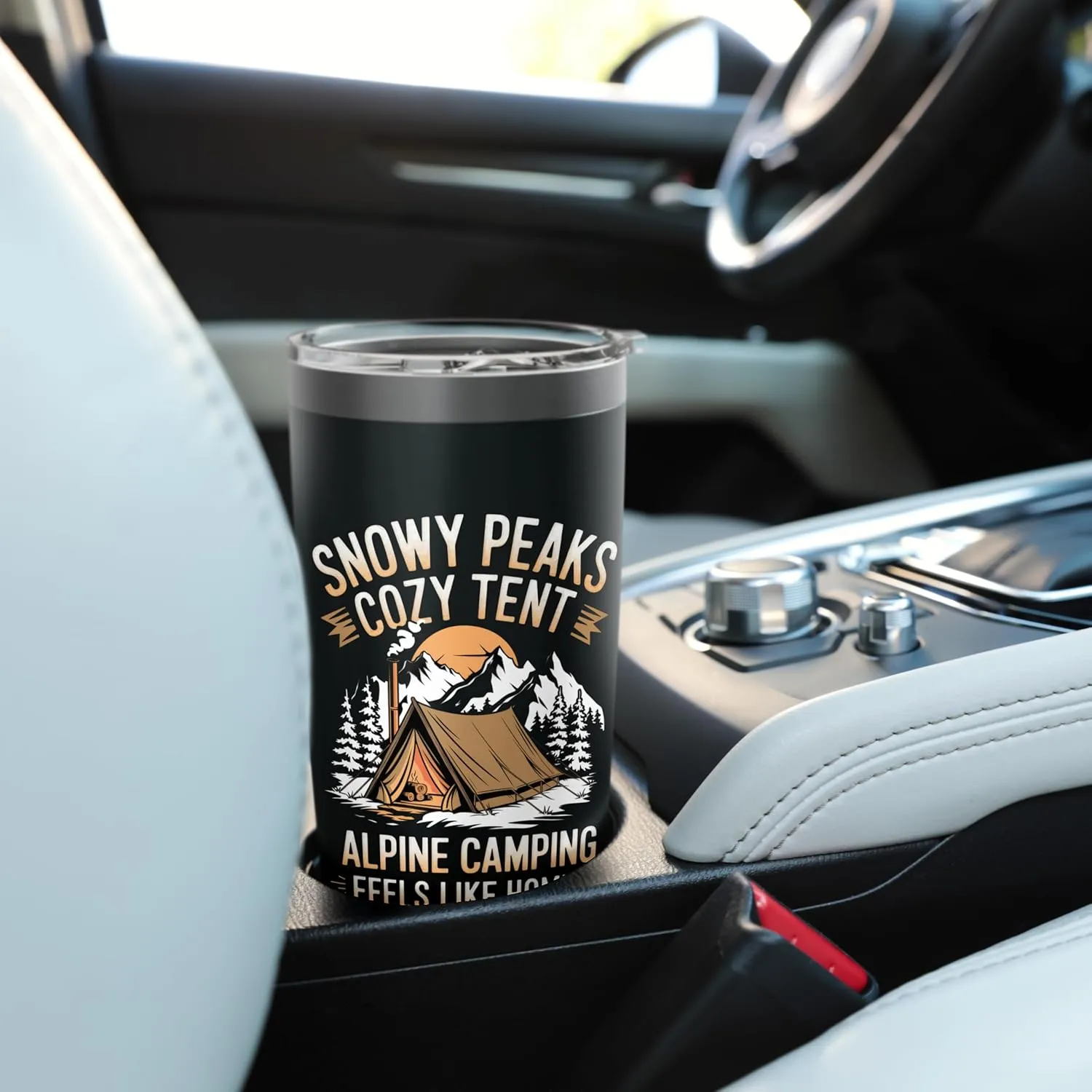 Snowy Peaks Cozy Tents Alpine Camping Stainless Steel Insulated Tumbler