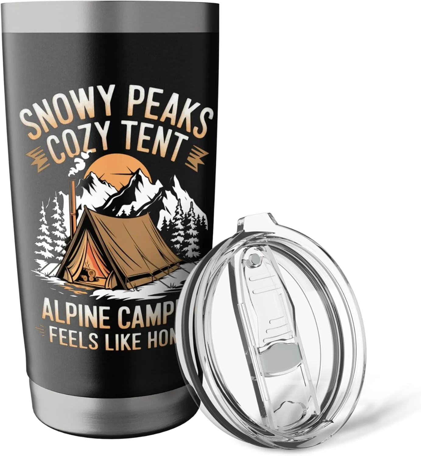 Snowy Peaks Cozy Tents Alpine Camping Stainless Steel Insulated Tumbler