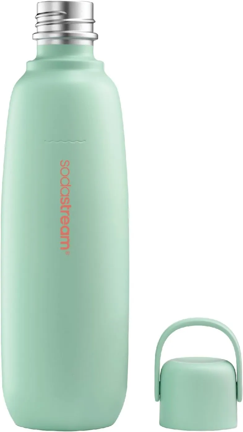 SodaStream 0.9 L Fizz&go Cool Metal Bottle Mint | Dishwasher Safe | Compatible with Duo, E-Duo, Terra and Much More | Keeps Warm & Cold for up to 12 Hours | BPA-Free | Pack of 1