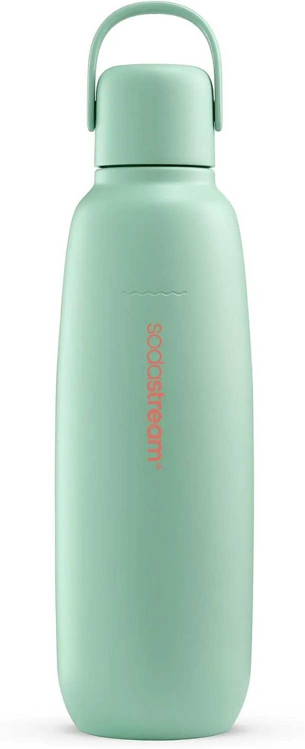 SodaStream 0.9 L Fizz&go Cool Metal Bottle Mint | Dishwasher Safe | Compatible with Duo, E-Duo, Terra and Much More | Keeps Warm & Cold for up to 12 Hours | BPA-Free | Pack of 1
